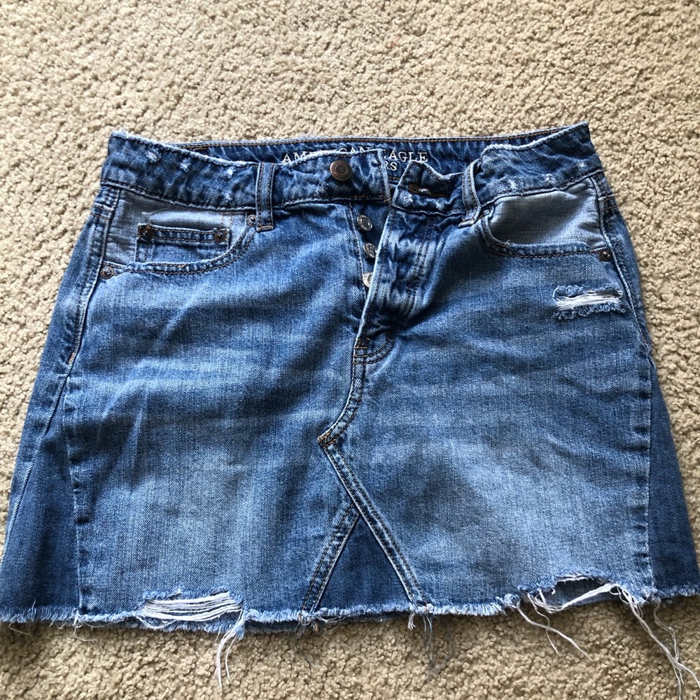 american eagle mini jean skirt